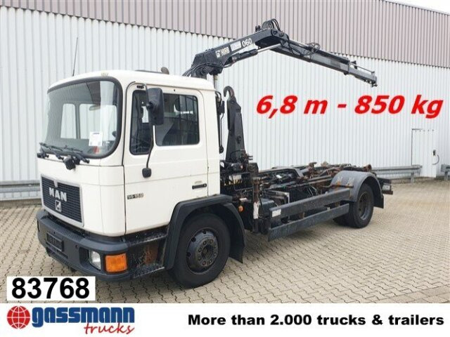 MAN 14.152 F 4x2 BB mit Kran Hiab 060-2 - Камион со кука за подигање, Камион со кран: слика 1 MAN 14.152 F 4x2 BB mit Kran Hiab 060-2 - Камион со кука за подигање, Камион со кран: слика 1