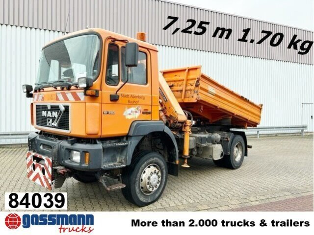 MAN 19.293 4x4 BL mit Kran Meiller MK77RS2 - Кипер, Камион со кран: слика 1 MAN 19.293 4x4 BL mit Kran Meiller MK77RS2 - Кипер, Камион со кран: слика 1