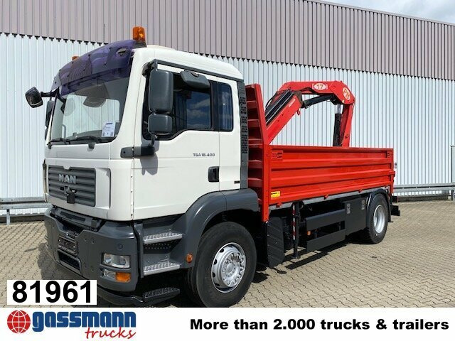 MAN TGA 18.400 4x2 BL Pritsche Heckkran PM17523 - Камион со платформа, Камион со кран: слика 1 MAN TGA 18.400 4x2 BL Pritsche Heckkran PM17523 - Камион со платформа, Камион со кран: слика 1