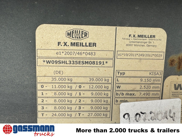 Meiller MHPS 12/27, Stahlmulde ca. 26m³, Liftachse - Кипер полуприколка: слика 2 Meiller MHPS 12/27, Stahlmulde ca. 26m³, Liftachse - Кипер полуприколка: слика 2