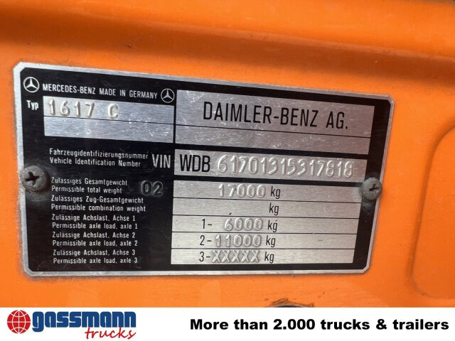 Возило за метење Mercedes-Benz 1617 C 4x2, Winterdienstausstattung: слика 6