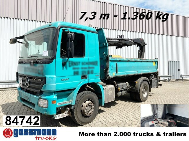 Mercedes-Benz Actros 1832 K 4x2 mit Heckkran Hiab XS 099ES-2 - Кипер, Камион со кран: слика 1 Mercedes-Benz Actros 1832 K 4x2 mit Heckkran Hiab XS 099ES-2 - Кипер, Камион со кран: слика 1