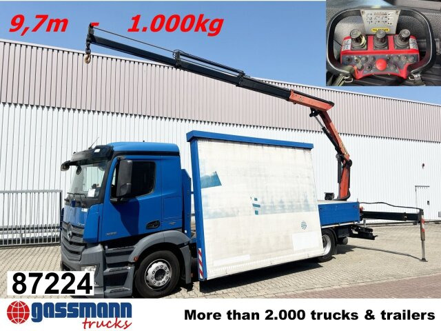 Mercedes-Benz Antos 1836 L 4x2, Glastransporter, Heckkran - Камион со платформа, Камион со кран: слика 1 Mercedes-Benz Antos 1836 L 4x2, Glastransporter, Heckkran - Камион со платформа, Камион со кран: слика 1