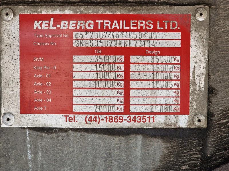 Полуприколка сандучар KEL-BERG Box trailer - Zepro loadlift 2.500 KG - Steering axle: слика 16