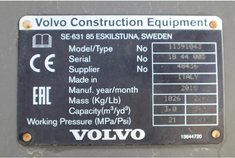 Корпа за Градежна машина Volvo 3 M3 | HIGH TIP BUCKET | HOCHKIPPSCHAUFEL | HOOGKIEPBAK | NEW: слика 13