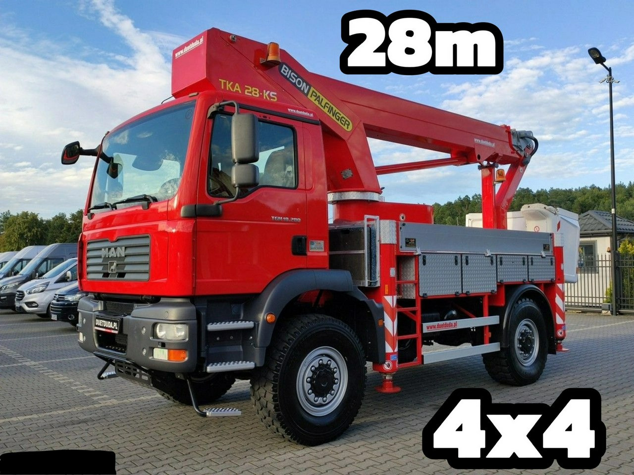 MAN TGM 18.280 4x4 Zwyżka Bison Palfinger TKA 28 Podnośnik Koszowy - Камион со подигачка кошница: слика 1 MAN TGM 18.280 4x4 Zwyżka Bison Palfinger TKA 28 Podnośnik Koszowy - Камион со подигачка кошница: слика 1