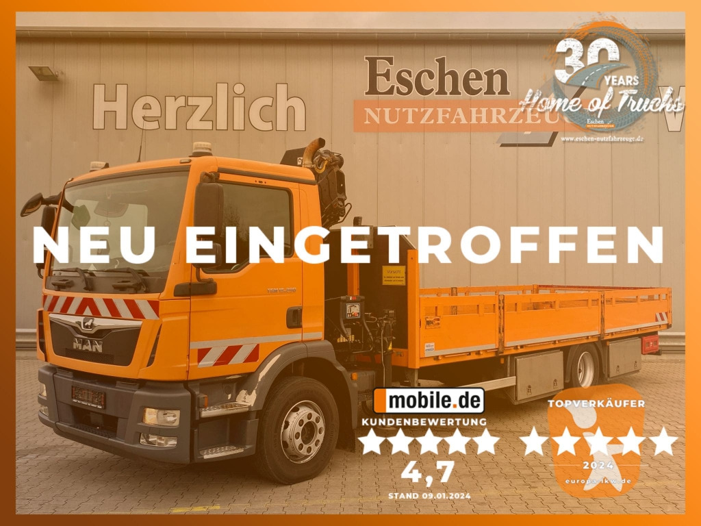 MAN TGM 15.290 4x2 BL / HIAB Faltkran - Камион со платформа, Камион со кран: слика 1 MAN TGM 15.290 4x2 BL / HIAB Faltkran - Камион со платформа, Камион со кран: слика 1