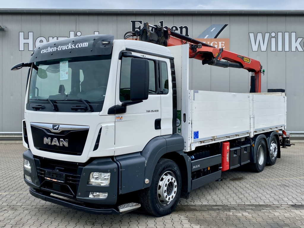 MAN TGS 26.420 6x2-4 LL / Palfinger PK 26.001 L Tec Heckkran - Камион со платформа, Камион со кран: слика 1 MAN TGS 26.420 6x2-4 LL / Palfinger PK 26.001 L Tec Heckkran - Камион со платформа, Камион со кран: слика 1