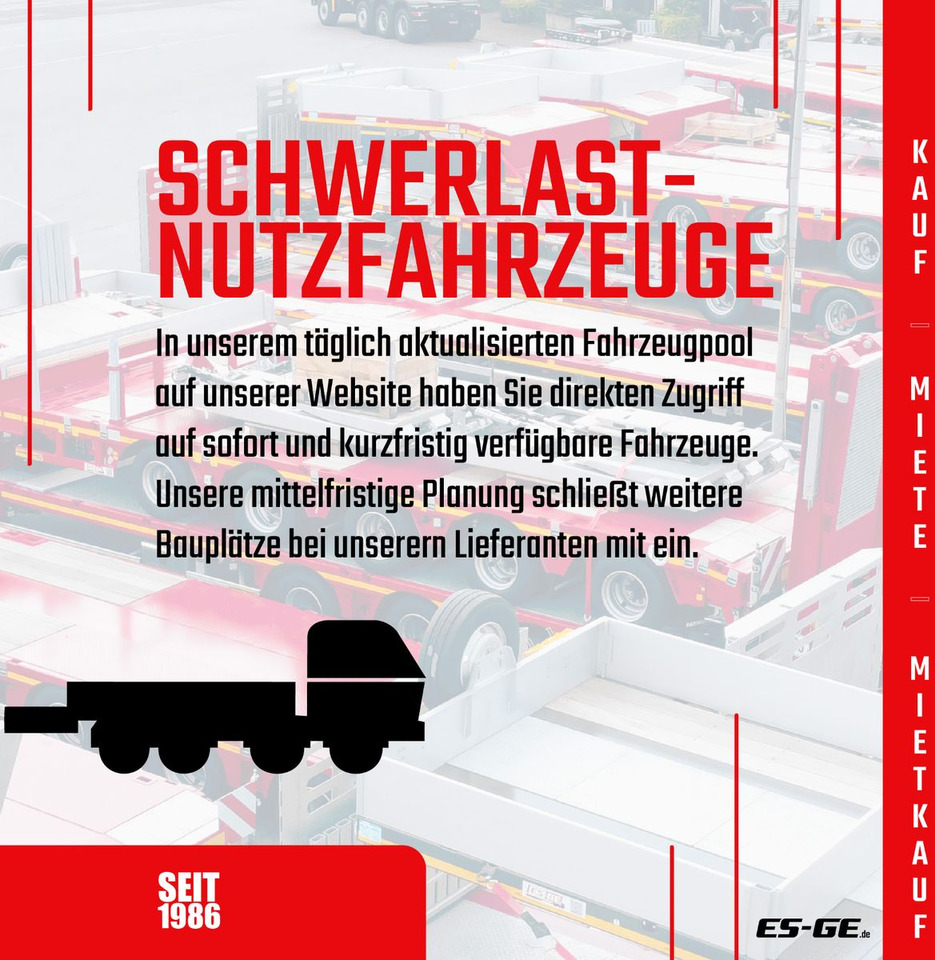 ES-GE 3-Achs-Satteltieflader mit Radmulden - Полуприколка за низок утовар: слика 4 ES-GE 3-Achs-Satteltieflader mit Radmulden - Полуприколка за низок утовар: слика 4