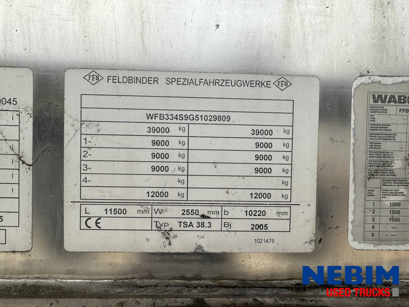Feldbinder TSA 38.3 - 38.000Ltr - CIP LINES - Полуприколка цистерна: слика 5 Feldbinder TSA 38.3 - 38.000Ltr - CIP LINES - Полуприколка цистерна: слика 5