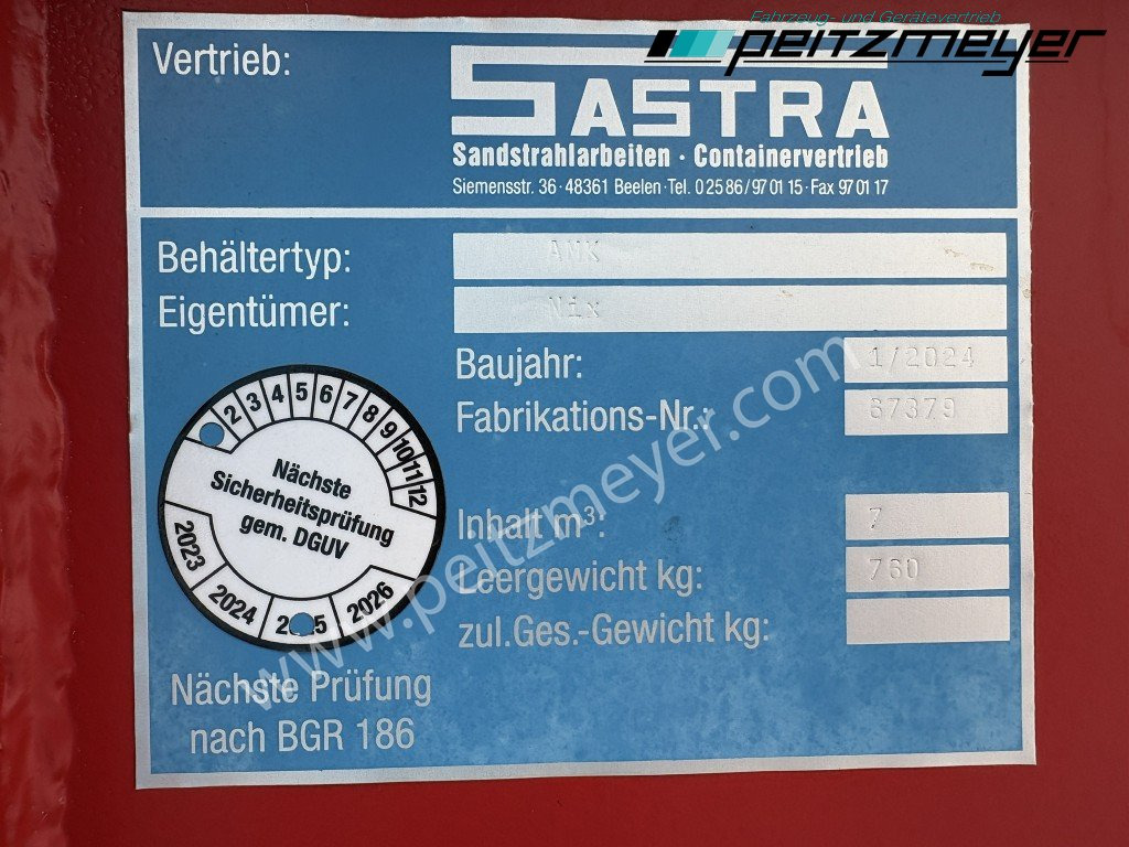 Комунални контејнер SASTRA Absetzmulde AMK mit Klappe - 7 m³ asymetrisch: слика 10 Комунални контејнер SASTRA Absetzmulde AMK mit Klappe - 7 m³ asymetrisch: слика 10