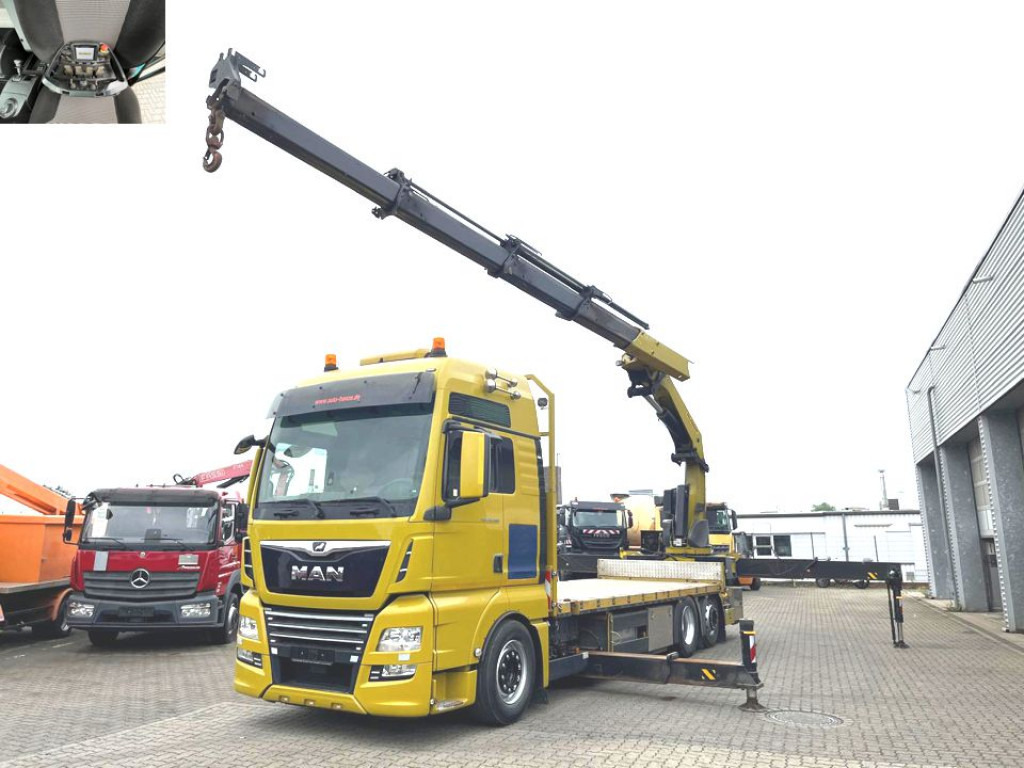 MAN TG-X 26.500 6x2-2 LL Pritsche Heckkran 53m to, Funk,Twistlock. - Камион со платформа, Камион со кран: слика 1 MAN TG-X 26.500 6x2-2 LL Pritsche Heckkran 53m to, Funk,Twistlock. - Камион со платформа, Камион со кран: слика 1