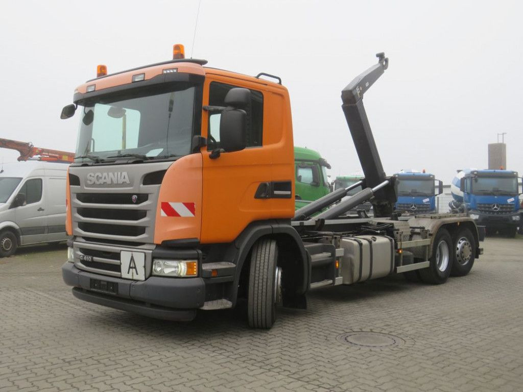 Scania G 410 LB 6x2*4HNA Abrollkipper Lift+Lenkachse 28 - Камион со кука за подигање: слика 1 Scania G 410 LB 6x2*4HNA Abrollkipper Lift+Lenkachse 28 - Камион со кука за подигање: слика 1
