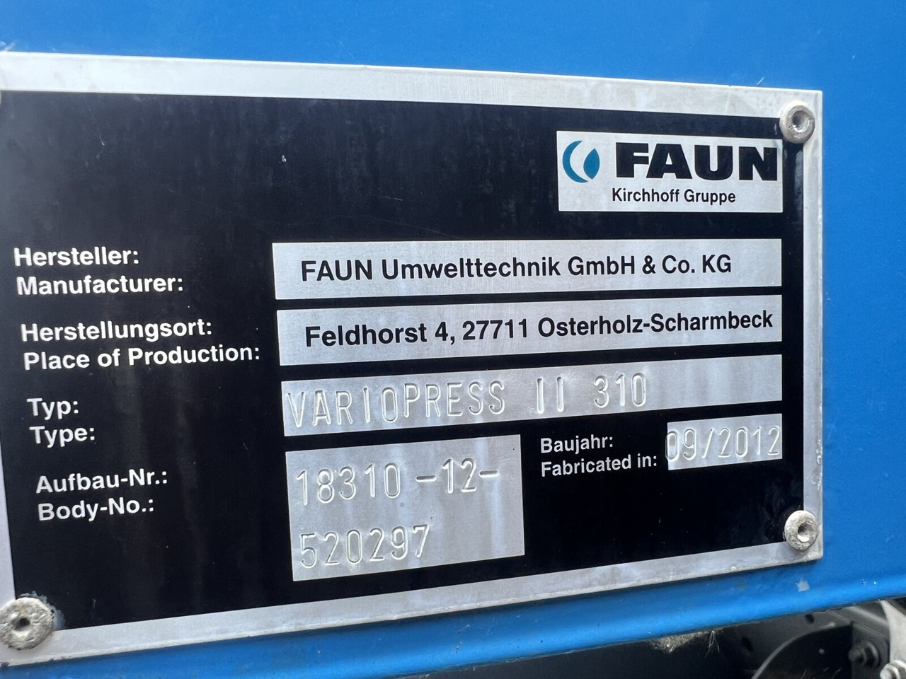 Камион за ѓубре за транспорт на ѓубре Mercedes-Benz Actros 2032 LA 4x4 Actros 2032 LA 4x4, Faun Variopress 310 ca. 10m³, Zöller Schüttung: слика 7