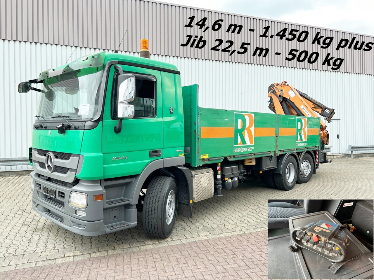 Mercedes-Benz Actros 2544 L 6x2 Actros 2544 L 6x2, Retarder, Lenkachse, Heckkran HMF 3000-K5 + Jip, Funk - Камион со кран, Камион со платформа: слика 1 Mercedes-Benz Actros 2544 L 6x2 Actros 2544 L 6x2, Retarder, Lenkachse, Heckkran HMF 3000-K5 + Jip, Funk - Камион со кран, Камион со платформа: слика 1