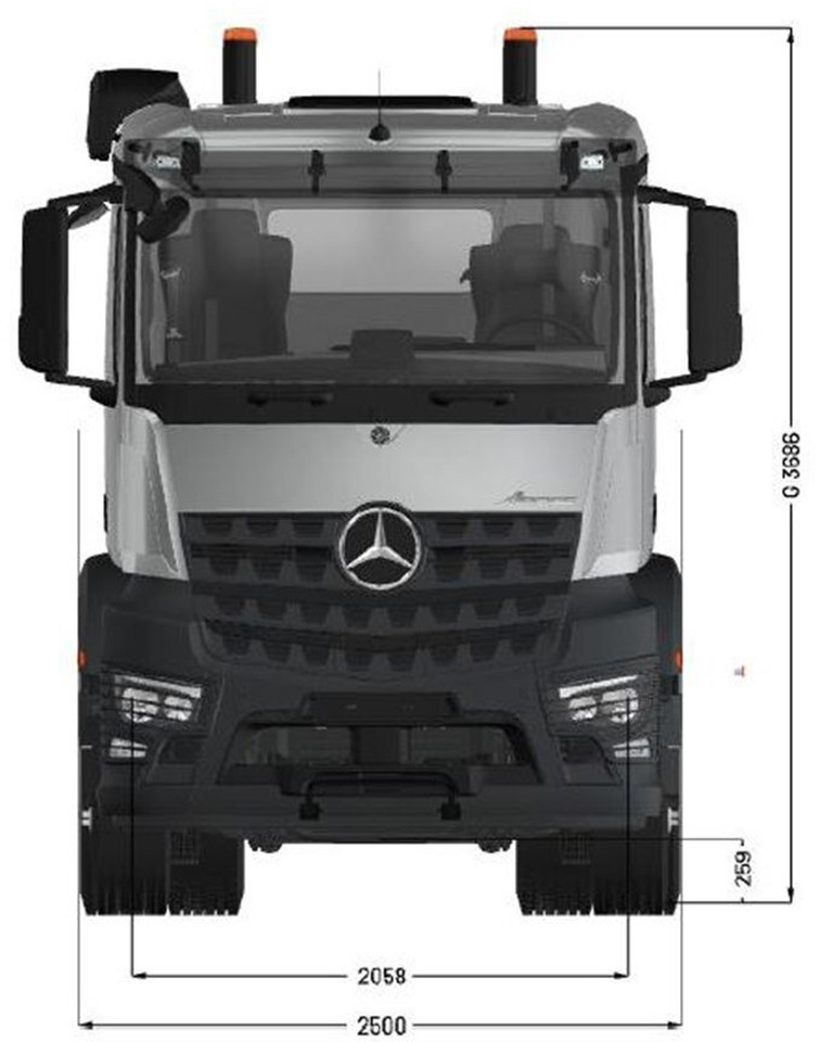 Mercedes-Benz Arocs 3253 L 8x4/4 Arocs 3253 L 8x4/4, MultimediaCockpit, Navi, Motorabtrieb - Камион со кабинска шасија: слика 3 Mercedes-Benz Arocs 3253 L 8x4/4 Arocs 3253 L 8x4/4, MultimediaCockpit, Navi, Motorabtrieb - Камион со кабинска шасија: слика 3