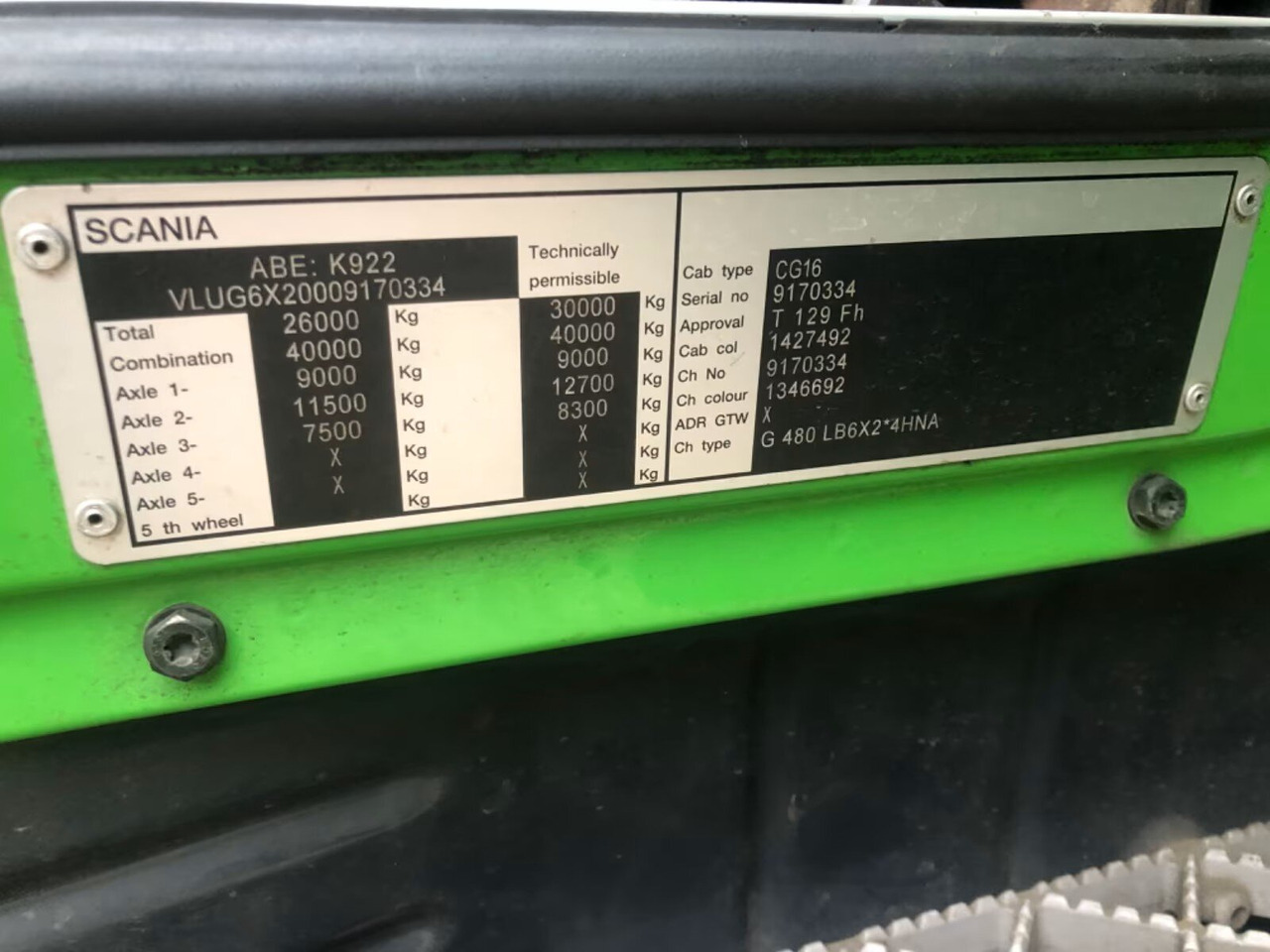 Камион со кука за подигање, Камион со кран Scania Scania G 480/6x2-4 Scania G 480/6x2-4, Lenk-Liftachse,  Hiab Kran Funk 166 HD-3, Abroller XR 18 S 59: слика 10