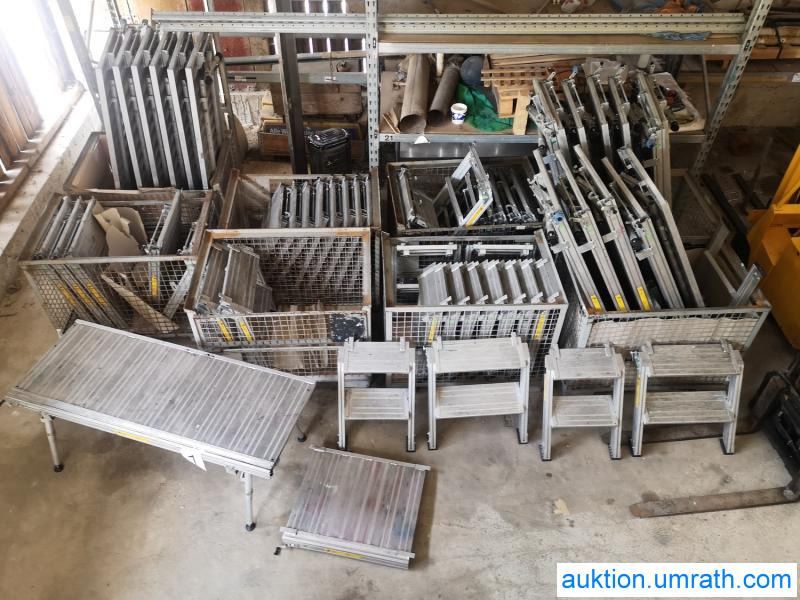 Posten Konvolut Zarges Plattform Laufsteg Bühne Überstieg Gehsteig Sockel Treppen Aluminium hochwertig - Опрема за работилница: слика 1 Posten Konvolut Zarges Plattform Laufsteg Bühne Überstieg Gehsteig Sockel Treppen Aluminium hochwertig - Опрема за работилница: слика 1