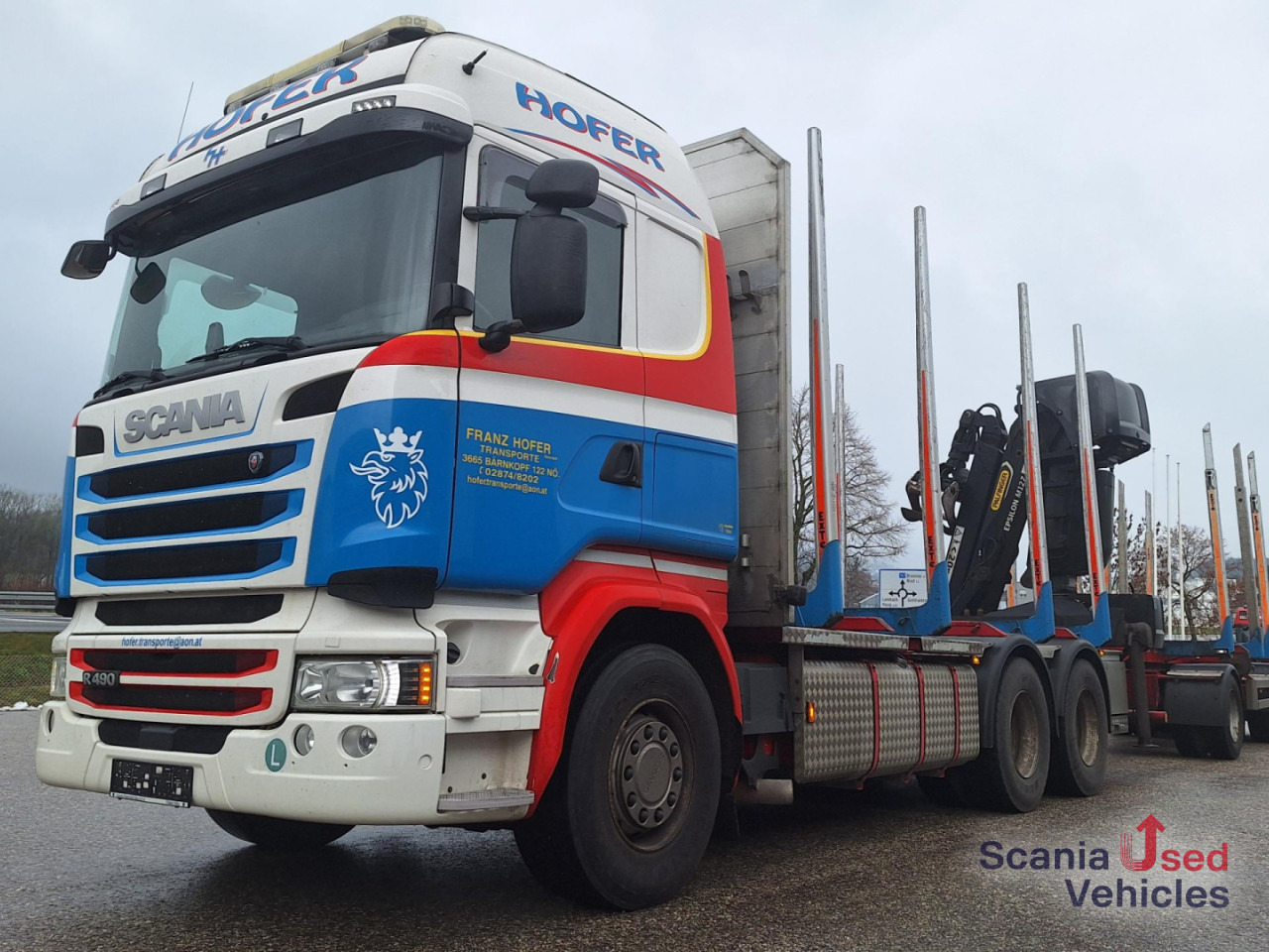 SCANIA R 490 LB6x4HNB Epsilon M12 Z Komplettzug !! - Камион за дрва, Камион со кран: слика 1 SCANIA R 490 LB6x4HNB Epsilon M12 Z Komplettzug !! - Камион за дрва, Камион со кран: слика 1