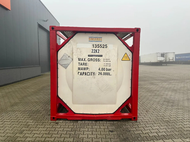 SINGAMAS 20FT ISO, 26.000L/1-COMP/3 BAFFELS/3 manholes, 5Y inspection: 06/2027 - Резервоар за складирање: слика 5 SINGAMAS 20FT ISO, 26.000L/1-COMP/3 BAFFELS/3 manholes, 5Y inspection: 06/2027 - Резервоар за складирање: слика 5