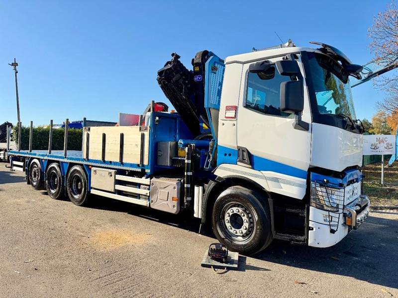 Renault C480 8x4 Pritsche + Kran (20m!) PALFINGER PK33002-EH E (6x) - PLATFORM 8m25 - LIFT/STEERING - GOOD TIRES - BE TRUCK - Камион со платформа, Камион со кран: слика 1 Renault C480 8x4 Pritsche + Kran (20m!) PALFINGER PK33002-EH E (6x) - PLATFORM 8m25 - LIFT/STEERING - GOOD TIRES - BE TRUCK - Камион со платформа, Камион со кран: слика 1