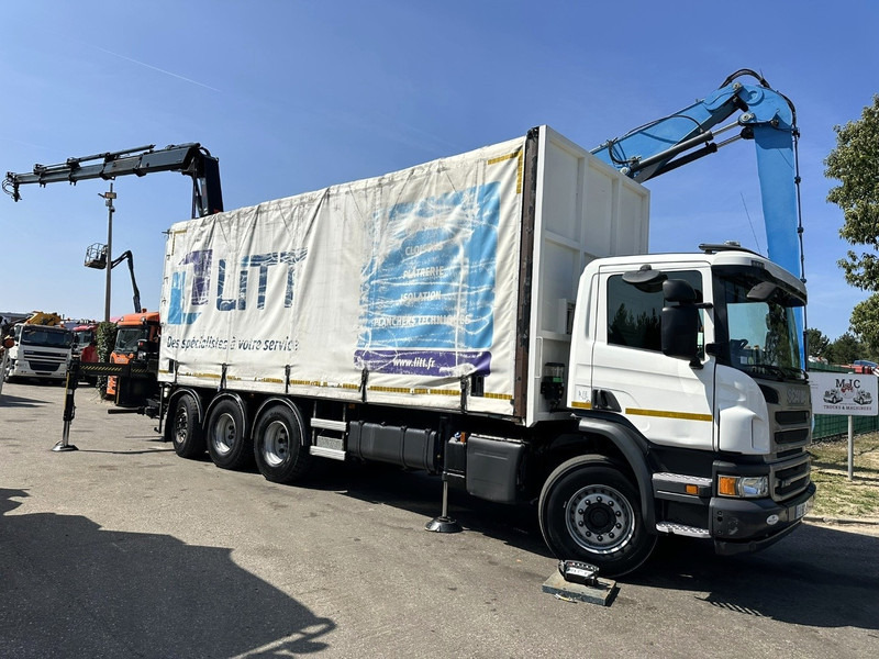 Scania P410 8x4 TRIDEM PRITSCHE PLANE + KRAN HIAB 244 EP-4 HIDUO - RETARDER - LIFT + STEERING AXLE - *327.000km* - RADIO - Камион со церада, Камион со кран: слика 1 Scania P410 8x4 TRIDEM PRITSCHE PLANE + KRAN HIAB 244 EP-4 HIDUO - RETARDER - LIFT + STEERING AXLE - *327.000km* - RADIO - Камион со церада, Камион со кран: слика 1