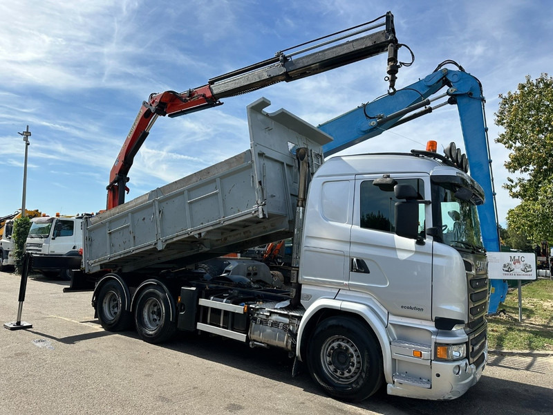 Scania R520 6x4 TIPPER + CRANE PALFINGER PK 15002 A - TRACTOR UNIT - RETARDER - *FULL AIR* - EUR 6 - BE TRUCK - Кипер, Камион со кран: слика 1 Scania R520 6x4 TIPPER + CRANE PALFINGER PK 15002 A - TRACTOR UNIT - RETARDER - *FULL AIR* - EUR 6 - BE TRUCK - Кипер, Камион со кран: слика 1