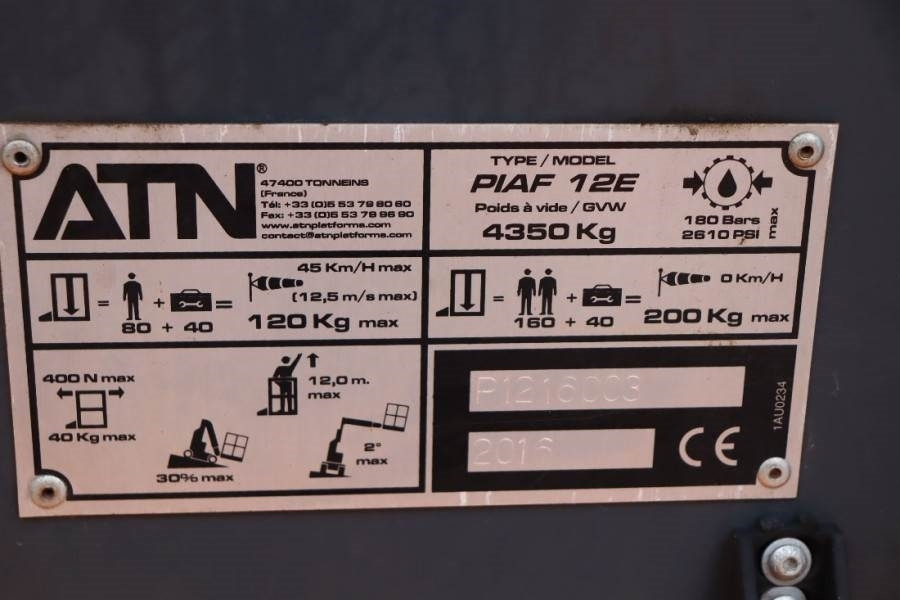 ATN PIAF 12E Electric, 12m Working Height, 5m Reach, T - Дигачка зглобна платформа: слика 3 ATN PIAF 12E Electric, 12m Working Height, 5m Reach, T - Дигачка зглобна платформа: слика 3