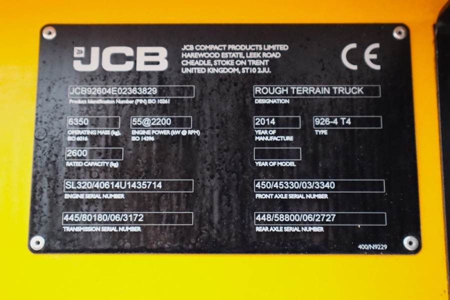JCB 926 Diesel, 4x4 Drive, Triplex mast, 5500mm Liftin - Вилушкар за груб терен: слика 5 JCB 926 Diesel, 4x4 Drive, Triplex mast, 5500mm Liftin - Вилушкар за груб терен: слика 5