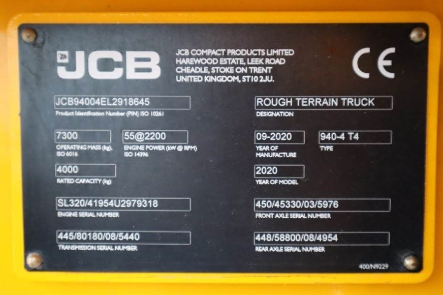 Вилушкар за груб терен JCB 940-4 T4 Valid inspection, *Guarantee! Diesel, 4x4: слика 6 Вилушкар за груб терен JCB 940-4 T4 Valid inspection, *Guarantee! Diesel, 4x4: слика 6