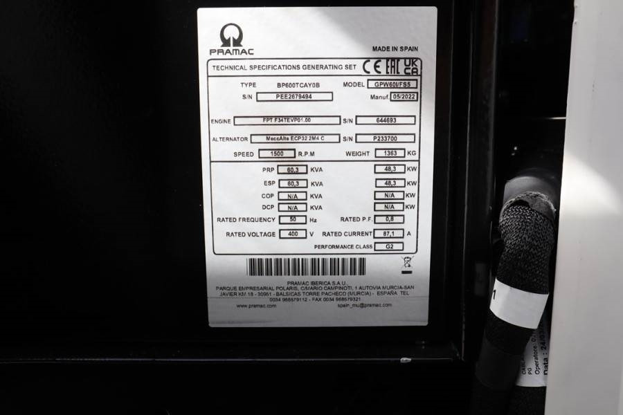 Pramac GPW60I/FS5 Valid inspection, *Guarantee! Diesel, 6 - Генераторска поставка: слика 2 Pramac GPW60I/FS5 Valid inspection, *Guarantee! Diesel, 6 - Генераторска поставка: слика 2
