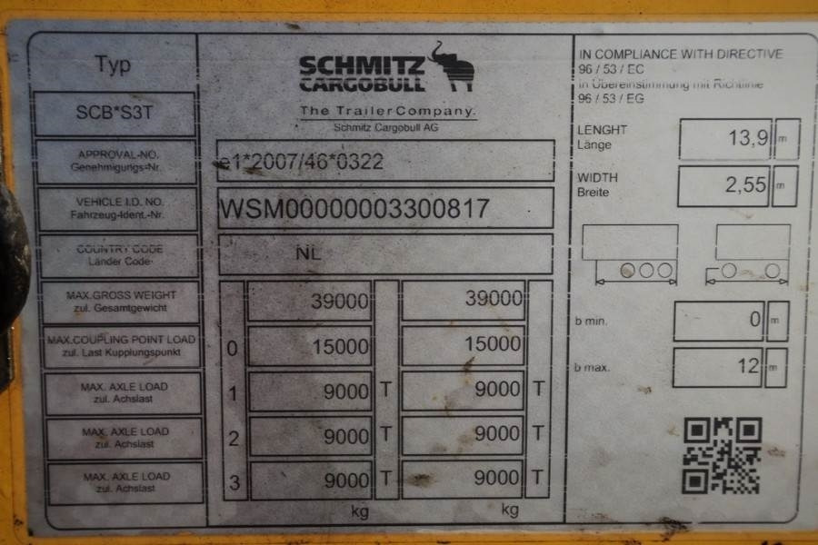Schmitz CARG SCB3ST CoC Documents, TuV Loading Certificate - Приколка со церада: слика 4 Schmitz CARG SCB3ST CoC Documents, TuV Loading Certificate - Приколка со церада: слика 4