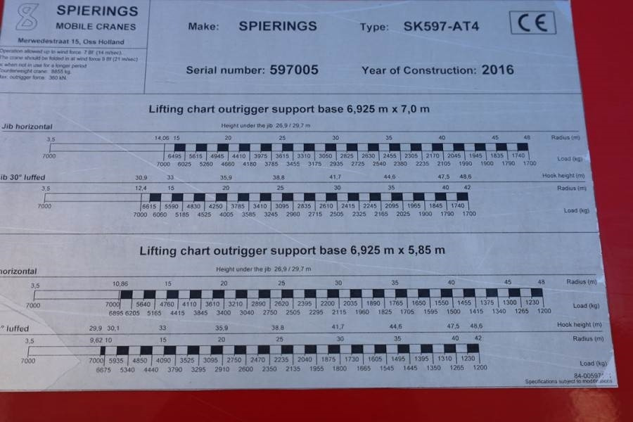 Кулски кран Spierings SK597-AT4 Valid inspection, Dutch Registration, 8x: слика 8