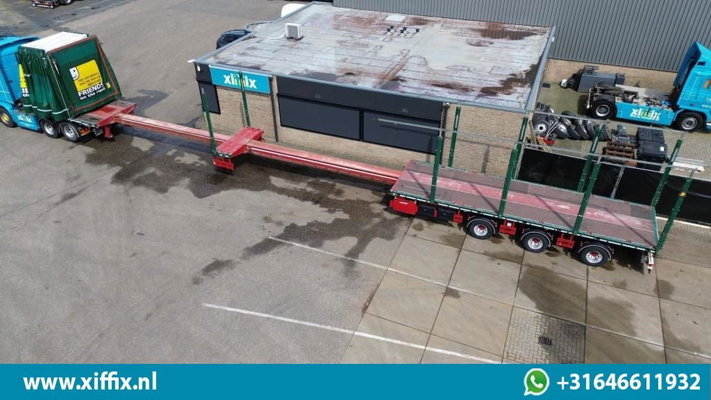 Meusburger 3-ass. Vlakke dubbel 2x uitschuifbare oplegger met huifopbouw / 3x ge  - Полуприколка платформа: слика 3 Meusburger 3-ass. Vlakke dubbel 2x uitschuifbare oplegger met huifopbouw / 3x ge  - Полуприколка платформа: слика 3