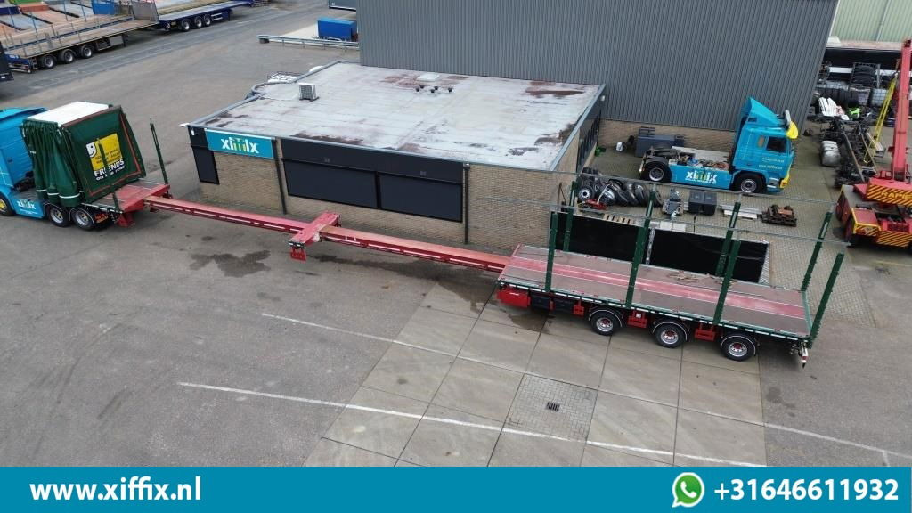 Meusburger 3-ass. Vlakke dubbel 2x uitschuifbare oplegger met huifopbouw / 3x ge  - Полуприколка платформа: слика 4 Meusburger 3-ass. Vlakke dubbel 2x uitschuifbare oplegger met huifopbouw / 3x ge  - Полуприколка платформа: слика 4