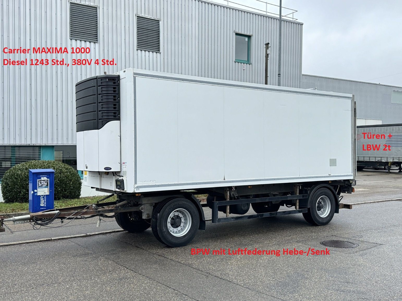 ROHR RAK/18 TK Tiefkühl MAXIMA 1000 Türen LBW 2t BPW - Приколка ладилник: слика 1 ROHR RAK/18 TK Tiefkühl MAXIMA 1000 Türen LBW 2t BPW - Приколка ладилник: слика 1