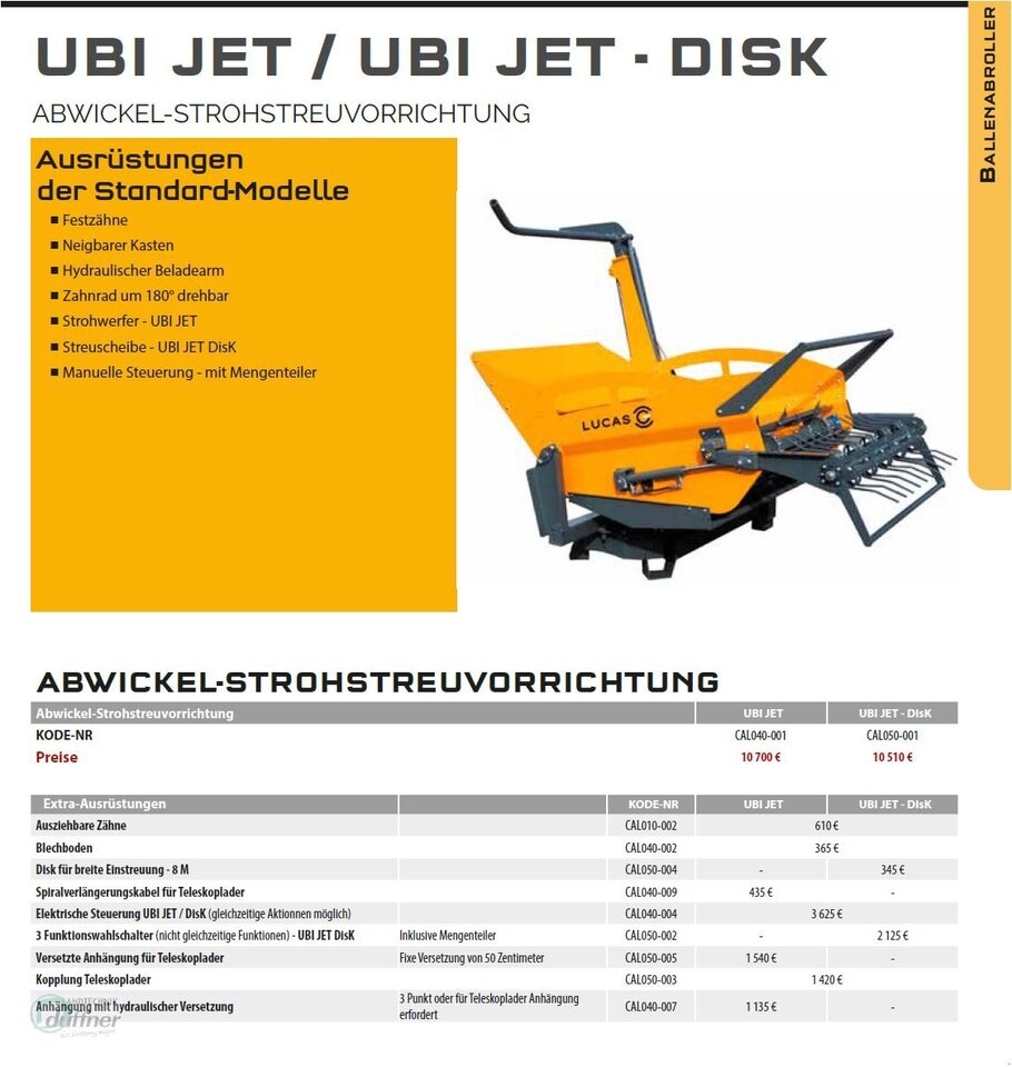 Lucas UBI JET Anbau Dreipunkt - Обмотувач на бали: слика 3 Lucas UBI JET Anbau Dreipunkt - Обмотувач на бали: слика 3