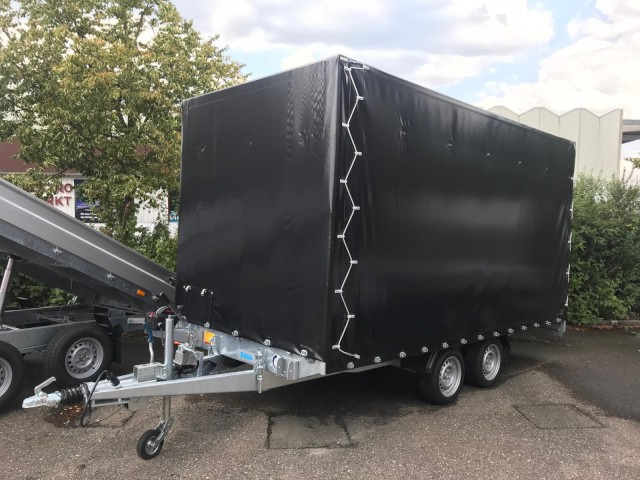 Hapert Indigo HT-2 Transporter 4050 x 2000 mm, 3,0 to. Rampe, mit Hochplane 200 cm - Автомобил приколка: слика 1 Hapert Indigo HT-2 Transporter 4050 x 2000 mm, 3,0 to. Rampe, mit Hochplane 200 cm - Автомобил приколка: слика 1