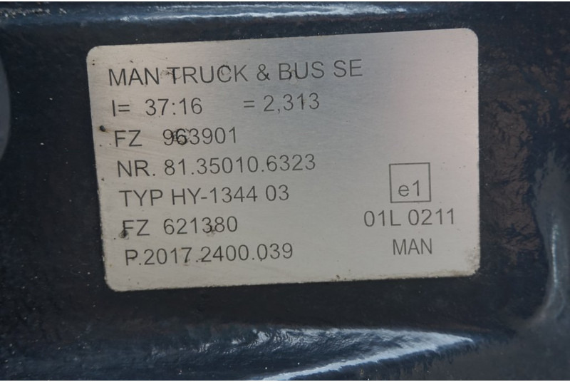 MAN HY-1344-03 37/16 I=2.31 - Задна оска за Камион: слика 2 MAN HY-1344-03 37/16 I=2.31 - Задна оска за Камион: слика 2
