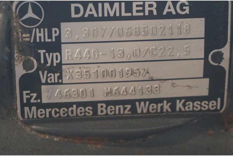 Mercedes-Benz R440-13A/C22.5 43/13 I=3.307 - Задна оска за Камион: слика 4 Mercedes-Benz R440-13A/C22.5 43/13 I=3.307 - Задна оска за Камион: слика 4