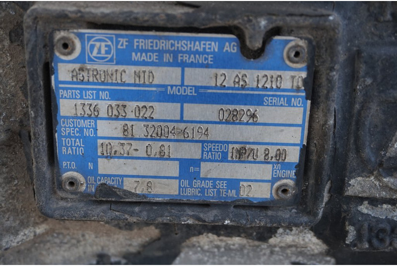 ZF 12AS1210OD TGM 81.32004-6194 - Менувач за Камион: слика 5 ZF 12AS1210OD TGM 81.32004-6194 - Менувач за Камион: слика 5
