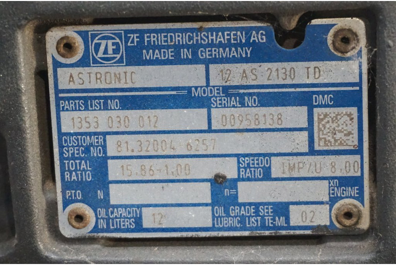ZF 12AS2130DD 81.32004-6257 - Менувач за Камион: слика 5 ZF 12AS2130DD 81.32004-6257 - Менувач за Камион: слика 5