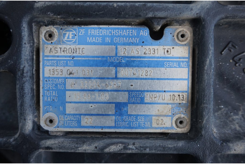 ZF 12AS2331DD+INT3 - Менувач за Камион: слика 5 ZF 12AS2331DD+INT3 - Менувач за Камион: слика 5