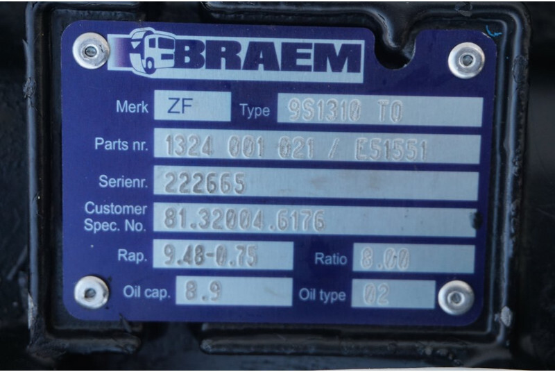 ZF 9S131OD TG-L - Менувач за Камион: слика 5 ZF 9S131OD TG-L - Менувач за Камион: слика 5