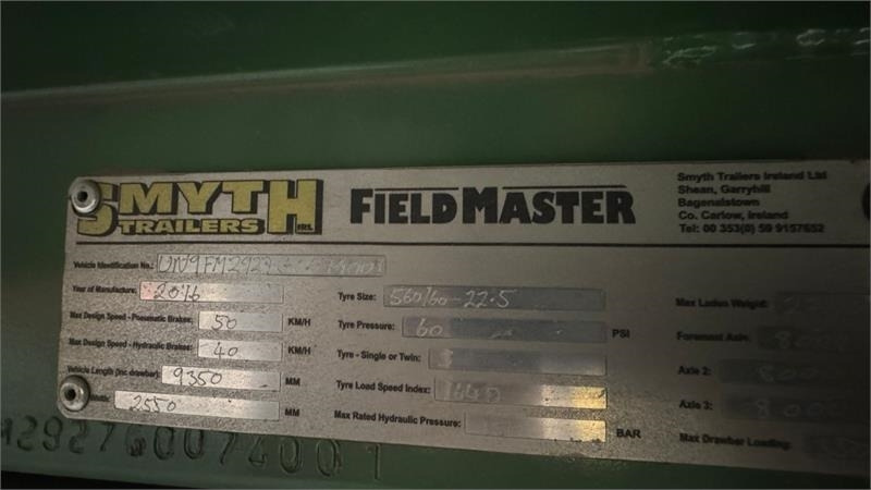 Smyth FM26 - Земјоделска приколка за истурање/ Истурач: слика 5 Smyth FM26 - Земјоделска приколка за истурање/ Истурач: слика 5