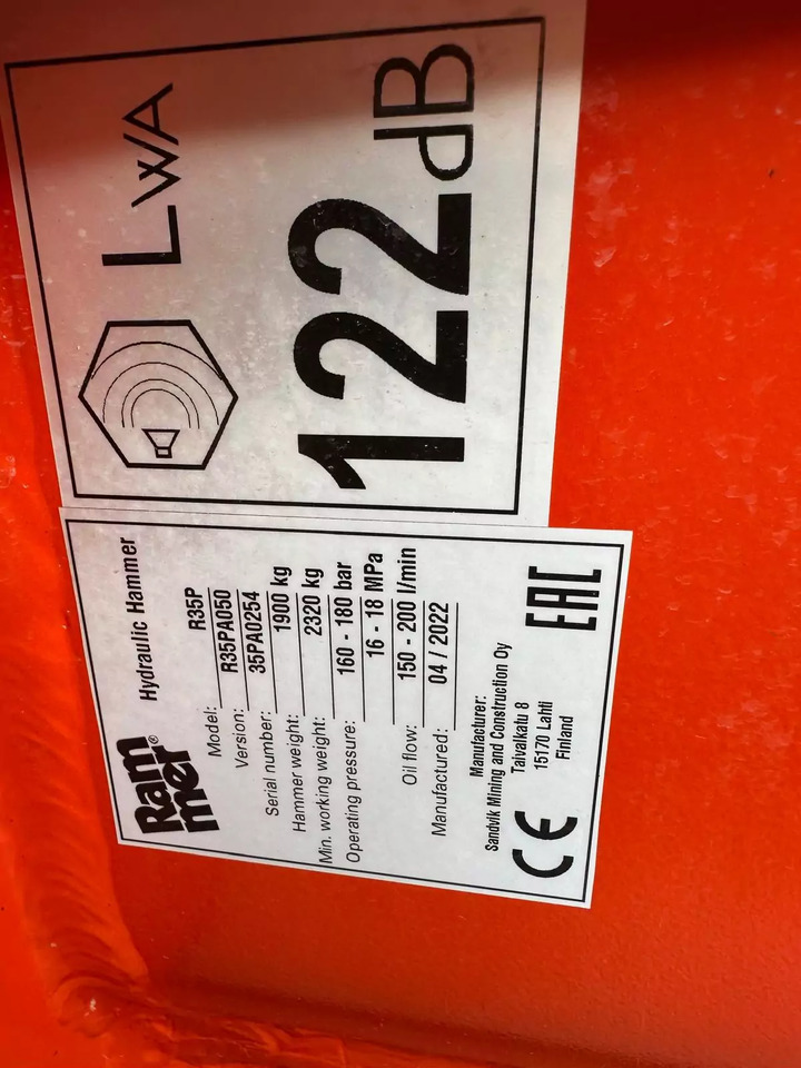 2022 Rammer R35P - Хидрауличен чекан: слика 3 2022 Rammer R35P - Хидрауличен чекан: слика 3