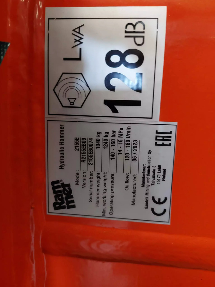 2023 Rammer 2155E - Хидрауличен чекан: слика 3 2023 Rammer 2155E - Хидрауличен чекан: слика 3