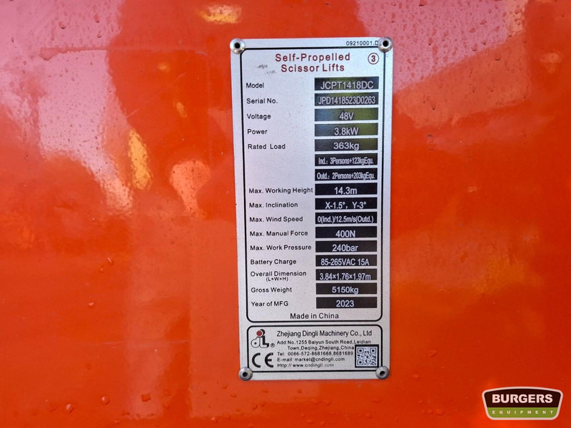 Dingli JCPT1418DC - Кревач ножица: слика 5 Dingli JCPT1418DC - Кревач ножица: слика 5