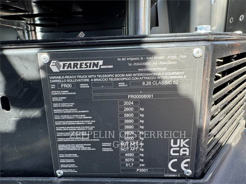 Faresin 6.26 CLASSIC 52 - Телескопски ракувач: слика 5 Faresin 6.26 CLASSIC 52 - Телескопски ракувач: слика 5