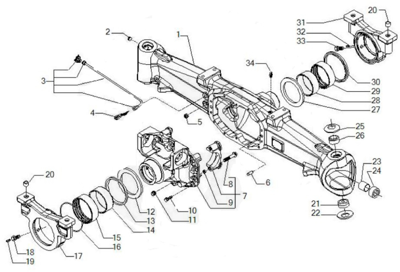 Carraro 20.49 149434 - most napędowy - podpora przednia 149424 - Оска и делови за Земјоделска машина: слика 1 Carraro 20.49 149434 - most napędowy - podpora przednia 149424 - Оска и делови за Земјоделска машина: слика 1